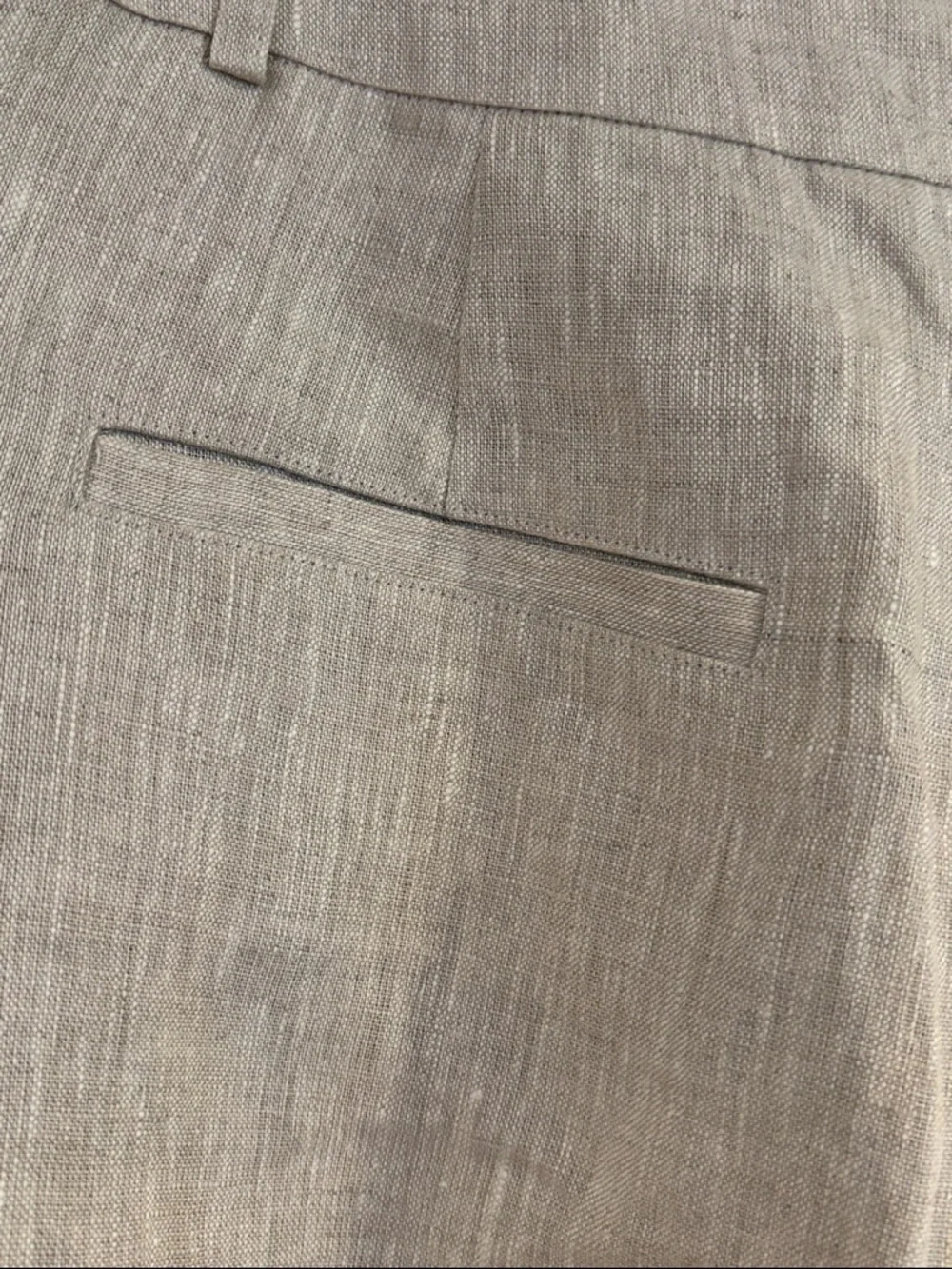 Reformation‎ Neutral Linen Straight-Leg Pants